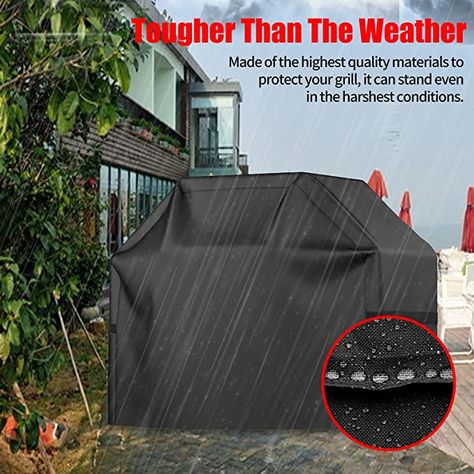 Waterproof, Weather Resistant, Rip-Proof, Anti-UV, Fade Resistant, with Adjustable Velcro Strap, Gas Grill Cover for Weber, Char Broil, Nexgrill Grills, etc. 58 inch, Black Grill Cover Outdoor Grill Cover, Patio Grill, Beach Bbq, Bbq Cover, Backyard Camping, Garden Bbq, Grill Cover, Outdoor Backyard, Camping Picnic