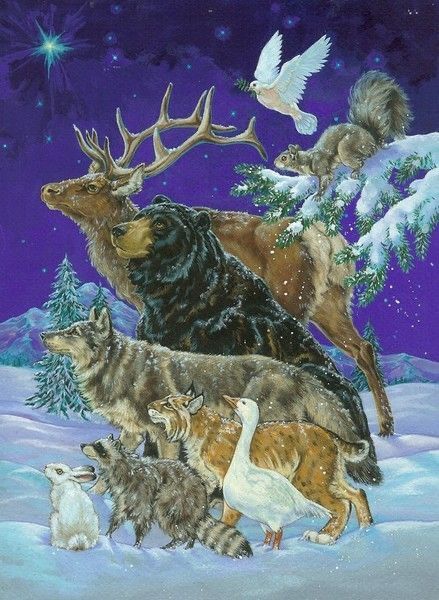 Yule Winter Solstice, Yule Christmas, Illustration Kunst, Christmas Carnival, Christmas Illustrations, Gems Art, Woodland Christmas, Spirit Animals, Art Et Illustration