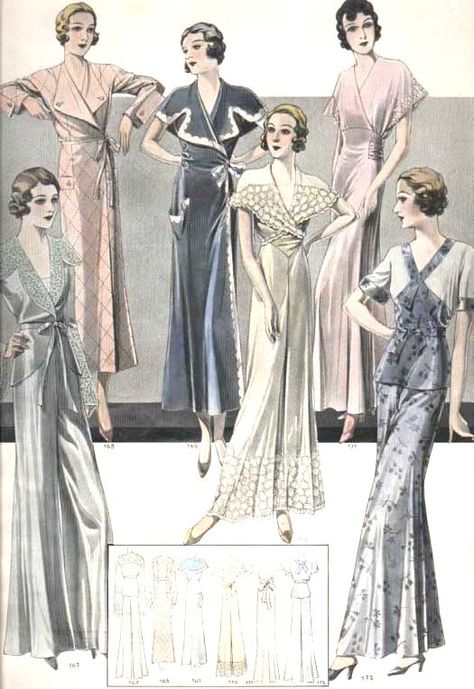 1930's 1930s Fashion Women, 1930 Fashion, Vintage Pajamas, Jeanne Lanvin, 30s Fashion, Vintage Dress Patterns, 1930s Fashion, Old Fashion, Moda Vintage