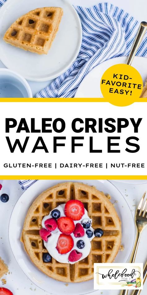 Paleo Crispy Waffles Whole Food Eating, Crispy Waffles, Paleo Waffles, Gluten Free Paleo Recipes, Paleo Breakfasts, Aip Paleo Recipes, Gf Breakfast, Crispy Waffle, Gluten Free Waffles