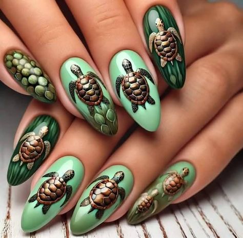 Turtle Nails Design, Turtle Nail Art, Turtle Nails, Turtle Party, S Nails, Glam Nails, Jamberry Nails, Shield Design, Jamberry