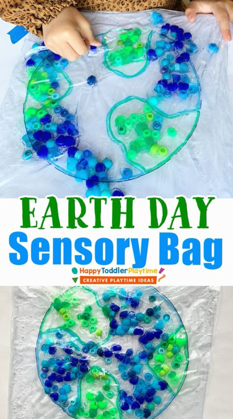 Earth Day Sensory, Earth Day Science, Earth Activities, Earth Week, Toddler Lessons, Earth Day Projects, Earth Craft, Sensory Bag, Sensory Bags