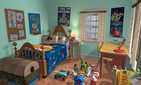 Andy's room Andys Room Toy Story, Toy Story Bedroom, Zoom Wallpaper, Toy Story Andy, Andys Room, Toy Story Room, Toy Story 1995, Toy Story Movie, Bedroom Toys