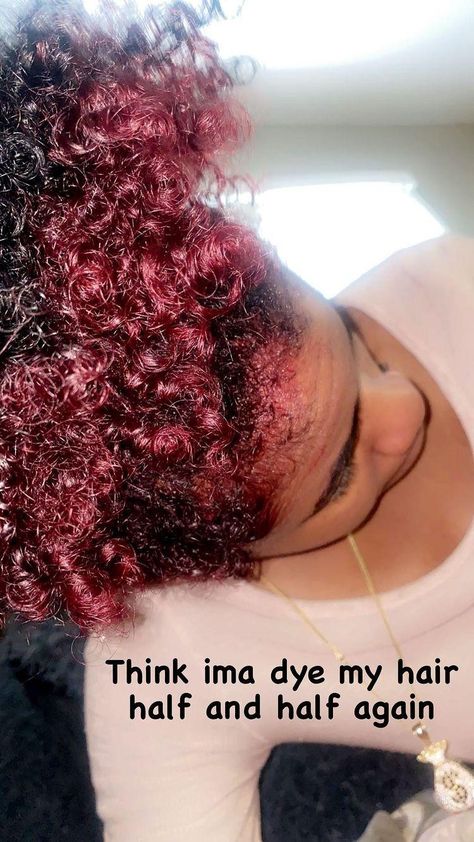 Burgundy Skunk Stripe, Purple Skunk Stripe, Skunk Stripe Curly Hair, Skunk Stripe Hair, Stripe Hair, Hair Styles Curly, Skunk Stripe, Dye My Hair, Purple Fashion