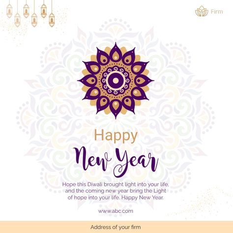 Diwali New Year Post, Happy New Year Social Media Post Design, New Year Posts Social Media, Happy New Year Template Design, Happy New Year Social Media Post, Happy New Year Diwali, Happy New Year Poster Design, Happy New Year Instagram Post, Happy New Year And Diwali