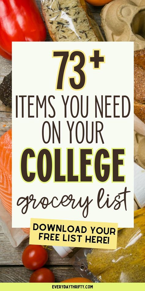 Simplify healthy eating with this college grocery list made for student budgets. This healthy grocery list includes affordable essentials for balanced lunch, dinner, and meal prep. Ideal for students seeking nutritious meals on a budget, this list makes meal planning affordable and accessible, offering foods that keep you full and energized without high costs. Cheap Healthy Grocery List, Healthy College Grocery List, College Grocery List, Grocery List On A Budget, Budget Meal Prep, Balanced Lunch, College Grocery, Cheap Meal Plans, Frugal Meal Planning