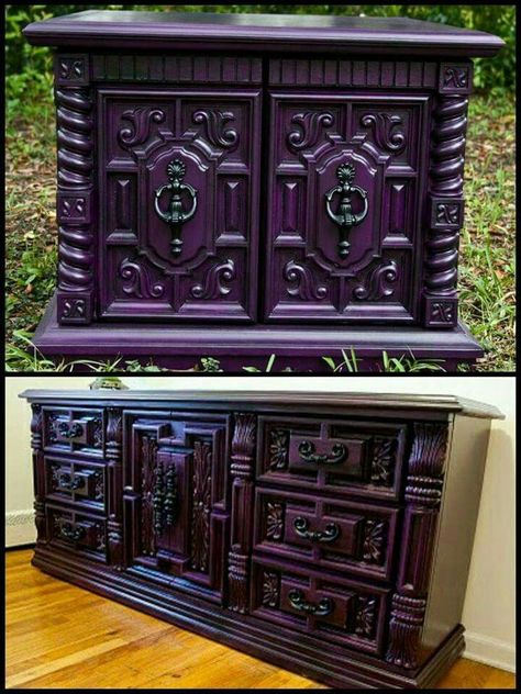 Goth Decor Diy, Gothic House Decor, Purple Furniture, Gothic Bedroom, Purple Bedroom, Decor Eclectic, Gothic Furniture, Decor Ikea, Goth Home