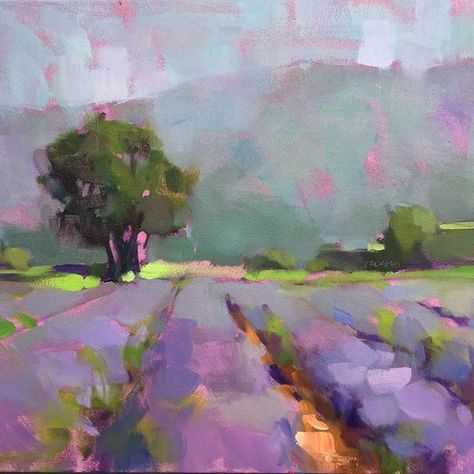 Lavender Painting, Painting Scrapbook, Australian Landscapes, Abstract Art Paintings Acrylics, Abstract Art Painting Techniques, Pastel Landscape, Air Painting, Selling Paintings, Lavender Field