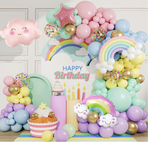 Make your celebration unforgettable with our Macaron Pastel Rainbow Balloon Arch Kit! Perfect for baby showers, birthdays, bridal showers, anniversaries, graduations, weddings, gender reveals, and more. These vibrant and versatile decorations will elevate any event. #PartySupplies #BalloonArch #EventDecor #PartyDecorations #SpecialOccasion #FestiveFun #EventPlanning #affiliatelink Black And Gold Balloon Garland, Happy New Year Decoration, Gold Balloon Garland, Rainbow Balloon Arch, Candy Balloons, Star Balloons, Easter Baby Shower, Black And Gold Balloons, Girls Birthday Party Decorations