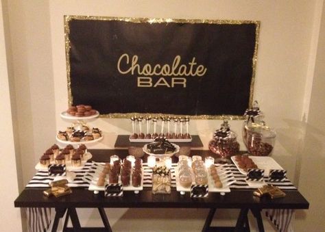 Chocolate Buffet #chocolate #buffet Diy Candy Bar, Chocolate Party, Chocolate Candy Bar, Birthday Candy, Diy Birthday Party, Party Bars, Dessert Buffet, Candy Table, Diy Candy