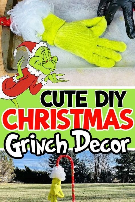 Grinch Decor Ideas, Diy Grinch Christmas Decorations, Diy Grinch, Grinch Decor, Grinch Stuff, Grinch Crafts, Green Candy Canes, Grinch Trees, Grinch Christmas Decorations