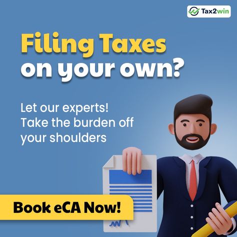 Feeling stressed about filing your income tax return? Don't worry, we've got you covered! It's time to get taxes off your mind and relax. Book an appointment with our expert eCA today, and let them handle your ITR filing.Say goodbye to all tax-related worries and rest assured because your return will be filed with 100% accuracy and on time! Book eCA Now! Link: https://tax2win.in/ca-assisted #itrfiling #tax2win #incometax #taxes #booknow Tax Filing, Ads Creative Advertising Ideas, Advertising Ideas, Income Tax Return, Filing Taxes, Tax Return, Income Tax, Post Ideas, Book An Appointment