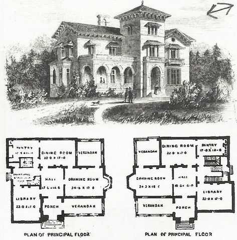 Andrew Jackson Downing Italian Style. 1856 & 1857 Downing and Vaux Cottage Residence Book. The Frances Dodge Mansion was similar, but has been greatly altered. Italianate House Floor Plans, Italian Cottage Floor Plan, Italian Home Floor Plans, Italian Villa Floorplan, Italian Countryside House Floor Plan, Italian Mansion Floor Plan, Italian Villa House Plans, Italianate House Plans, Italian Villa Floor Plans