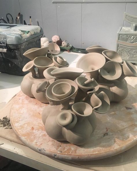 Danielle Wood on Instagram: “Getting ready for the ASU Ceramics Research Tour. #ceramics #ceramicsculpture #sculpture #ceramik #contemporarycraft #biomorphic #art” Biomorphic Ceramics, Biomorphic Sculpture, Biomorphic Art, Ceramic Techniques, Ceramics Ideas, Ceramic Ideas, Papel Mache, Ceramics Pottery Art, Ceramics Projects