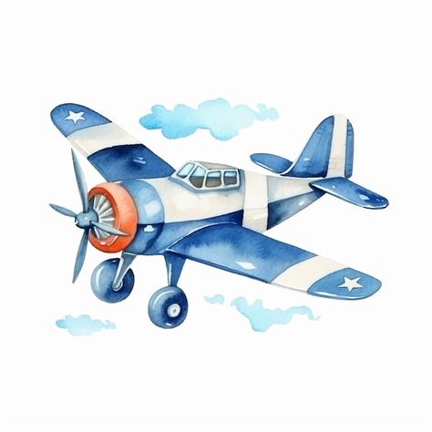 Download this Premium AI-generated image about There is a small airplane with a star on the wing generative ai, and discover more than 60 million professional graphic resources on Freepik Airplane Watercolor, Small Airplanes, The Wing, Graphic Resources, Watercolor Paintings, Stars