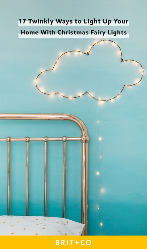 Diy Kids Room, Fairy Lights Diy, Cloud Wall Hanging, Diy Clouds, Christmas Fairy Lights, Diy Lampe, Cloud Lights, Handmade Uk, Diy Fairy