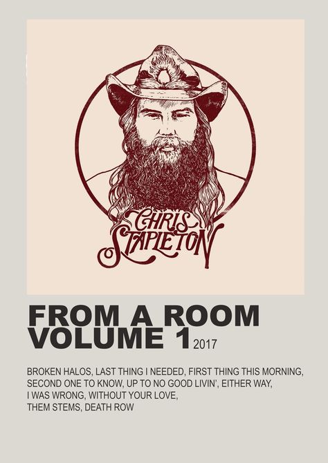 Chris Stapleton Poster, Chris Stapleton Album Cover, Aesthetic Music Posters, Chris Stapleton Lyrics, Country Music Poster, Music Frame, Country Lyrics Quotes, Prints For Room, Scarecrows For Garden