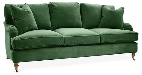 Brooke Sofa, Emerald Velvet Now: $1,914.50 							  							Was: $2,395.00 Green Velvet Couch, English Roll Arm Sofa, Emerald Velvet, Green Couch, Green Velvet Sofa, Velvet Couch, Rolled Arm Sofa, Green Sofa, Settee Sofa