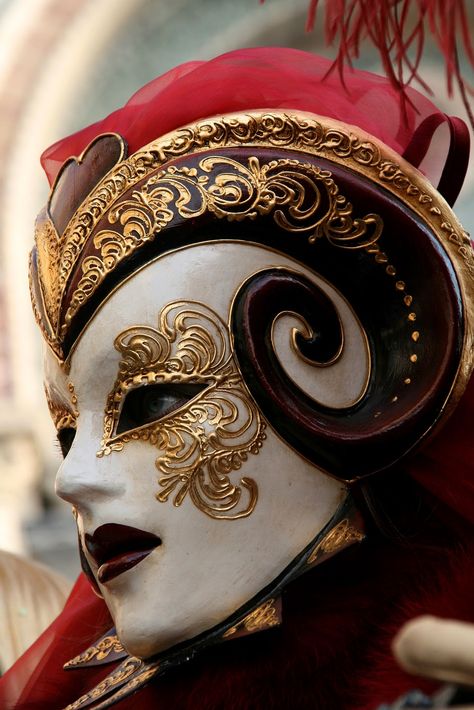 Demon mask - carnival of Venice masquerade. Demon Mask, Pierrot Clown, Vampire Masquerade, Venice Mask, Venetian Carnival Masks, Carnival Of Venice, Venetian Masquerade, Wearing A Mask, Venetian Masks