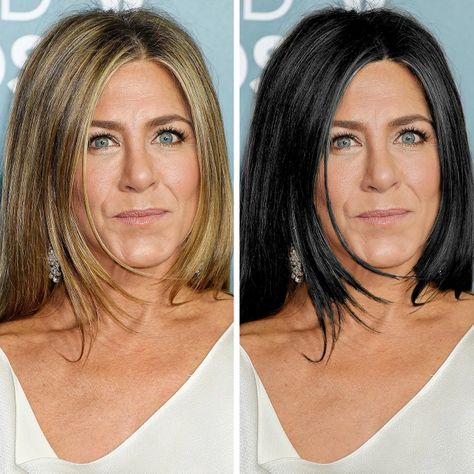 20+ Celebrities That Changed Completely After We Tweaked Their Hairstyles / Bright Side Hair Ideas 40 Year Old, Over 50 Celebrities Style, Hair Styles In Your 40’s, Jennifer Aniston Hair Now, Best Celebrity Hair, Hairstyle 40 Year Old, Blond Or Brunette, Hairstyles For Your 40s, Hair Cuts For 40 Year Old Women Long