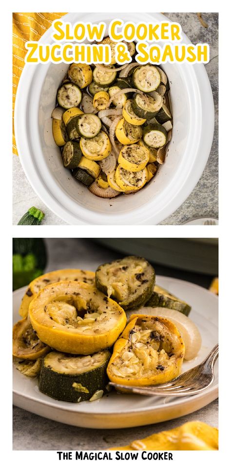 Slow Cooker Zucchini and Yellow Squash Squash In Crockpot, Slow Cooker Zucchini, Yellow Squash Recipe, Zucchini And Yellow Squash, Slow Beef Stew, Zucchini And Squash, Squash And Zucchini, Slow Cooker Brisket, 15 Bean Soup