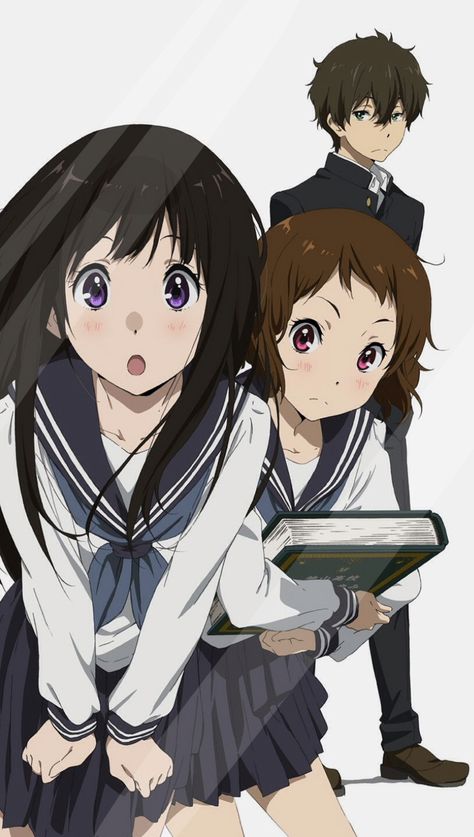 Hyouka lock screen Anime Behind Glass, Anime Traps, Anime Lock Screen, Kyoto Animation, School Uniforms, Manga Pictures, Image Hd, Anime Shows, Me Me Me Anime