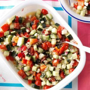 Garden Cucumber Salad Cucumber Recipes Healthy, Potluck Salad, Cornbread Salad, Cucumber Salad Recipe, Greek Seasoning, Green Bean Salads, Greek Salad Recipes, Grape Salad, Cold Salad