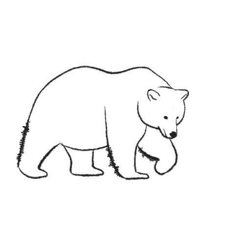 How to Draw a Grizzly Bear Easy Step by Step - Jae Johns Bear Drawing Easy, How To Draw Bear, Bear Sketches, Simple Bear Drawing, Drawing Of A Bear, Draw Bear, Grizzly Bear Tattoos Simple, Bear Outline Drawing, Animals Drawing Easy