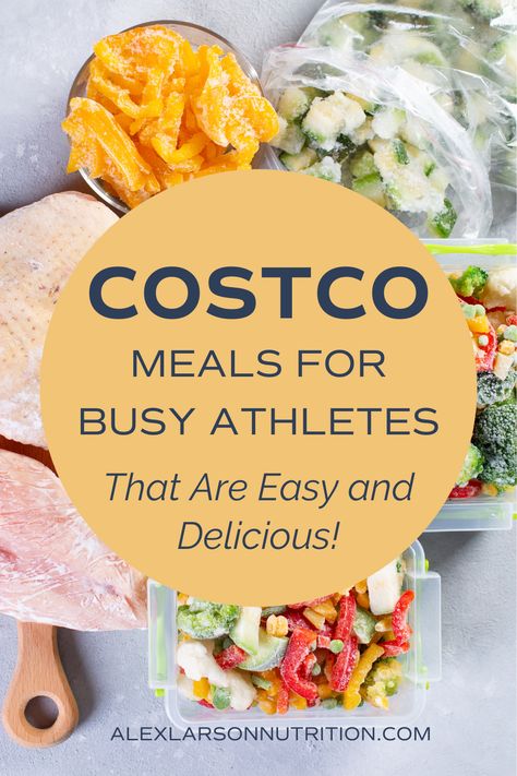 For the busy athlete, meal planning and prepping can seem overwhelming and daunting for many. Quick meal options also ensure that athletes can refuel efficiently after intense training sessions or competitions without compromising their nutritional needs or performance goals. My dietitian team and I compiled our list of easy Costco meals that will save you time in the kitchen. Easy Costco Meal Prep, Athletic Meal Plan, Sports Practice Dinner Ideas, Before Practice Meals, Carb Meals For Athletes, Sports Nutrition Meal Plan, Triathlete Meal Plan, Meal Ideas For Athletes, Good Lunches For Athletes