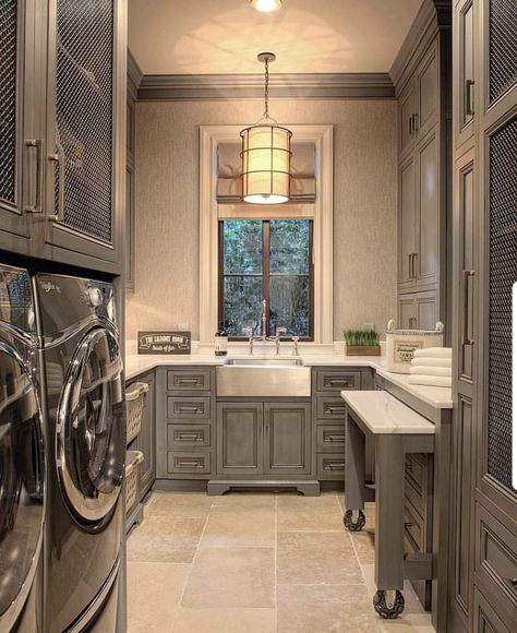 #LaundryRoom House Laundry Room, Dream Laundry Room, Mudroom Laundry Room, Farmhouse Laundry, Farmhouse Laundry Room, Laundry Room Inspiration, Room Goals, Laundry Room Storage, Laundry Mud Room