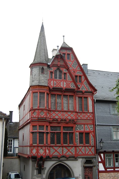 Half Timbered House, Marburg Germany, Ar Ideas, Beautiful Germany, German Houses, German Architecture, Unusual Buildings, Medieval Houses, Timber House