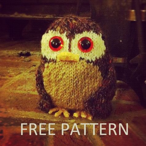 free knitting pattern owl Owl Knitting, Owl Knitting Pattern, Diy Tricot, Knitted Owl, Knitted Toys Free Patterns, Animal Knitting Patterns, Knitting Patterns Toys, Owl Crafts, Owl Patterns