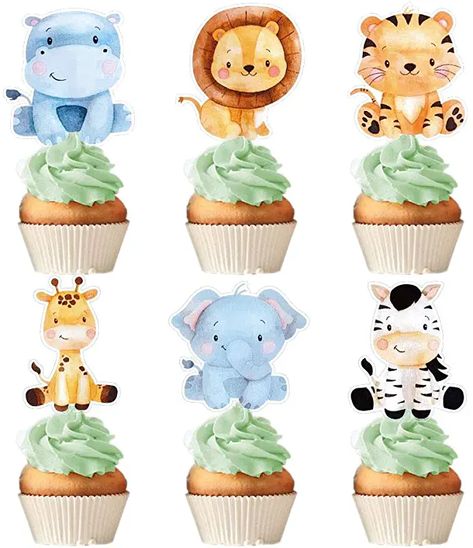 Forest Theme Birthday Party, Safari Baby Shower Decorations, Safari Cupcakes, Jungle Theme Cakes, Baby Birthday Party Decorations, Adult Party Decorations, Animal Themed Birthday Party, Birthday Photo Banner, Jungle Baby Shower Theme