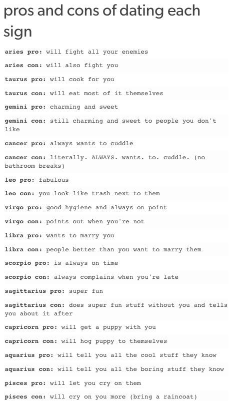 Alright, I can absolutely confirm that Capricorn’s pro and con is true. I will hog the puppy! #sorrynotsorry Rising Sign, Zodiac Sign Fashion, Zodiac Funny, Zodiac Sign Traits, Zodiac Society, Zodiac Traits, Zodiac Signs Horoscope, Zodiac Signs Funny, Zodiac Memes