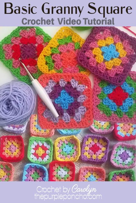 Crochet Zig Zag, Motifs Granny Square, Granny Square Crochet Patterns Free, Crochet Granny Square, Manta Crochet, Stitch Crochet, Crochet Videos Tutorials, Clothes Diy, Crochet Square Patterns