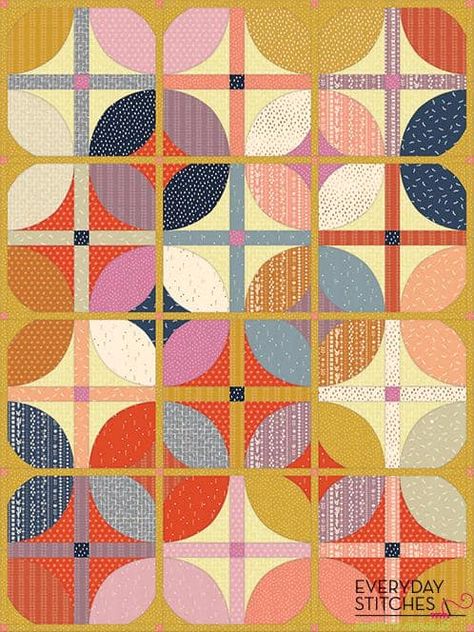 Circle Quilt Patterns, Drunkards Path Quilt, Modern Quilting Designs, Quilt Modernen, Circle Quilts, Geometric Quilt, Inspirational Photos, Contemporary Quilts, Quilts For Sale