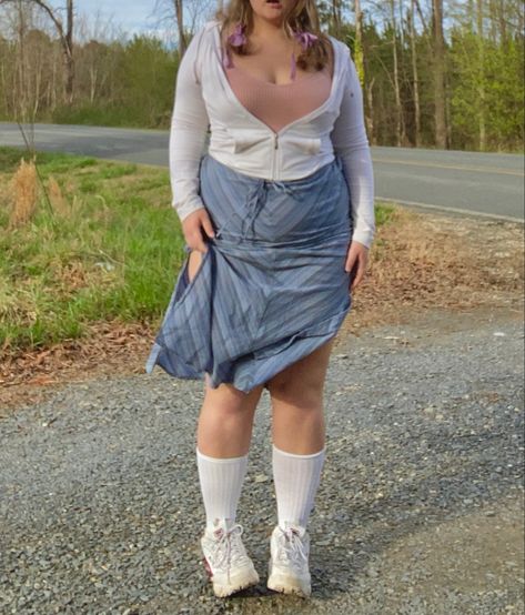 #fashion #midsize #fyp #plussizeoutfits #outfits #ootd #spring #springoutfit #midsizefashion #fyp #fashion #inspogirl #fyp #midsizestyle #longskirt #socks #whiteshirtoutfit #fyp #coquette #ribbon Coquette Midsize Outfits, Midsize Spring Outfits, Fashion Midsize, Coquette Ribbon, Indie Y2k, Ootd Spring, Animal Nature, Long Socks, Bella Hadid