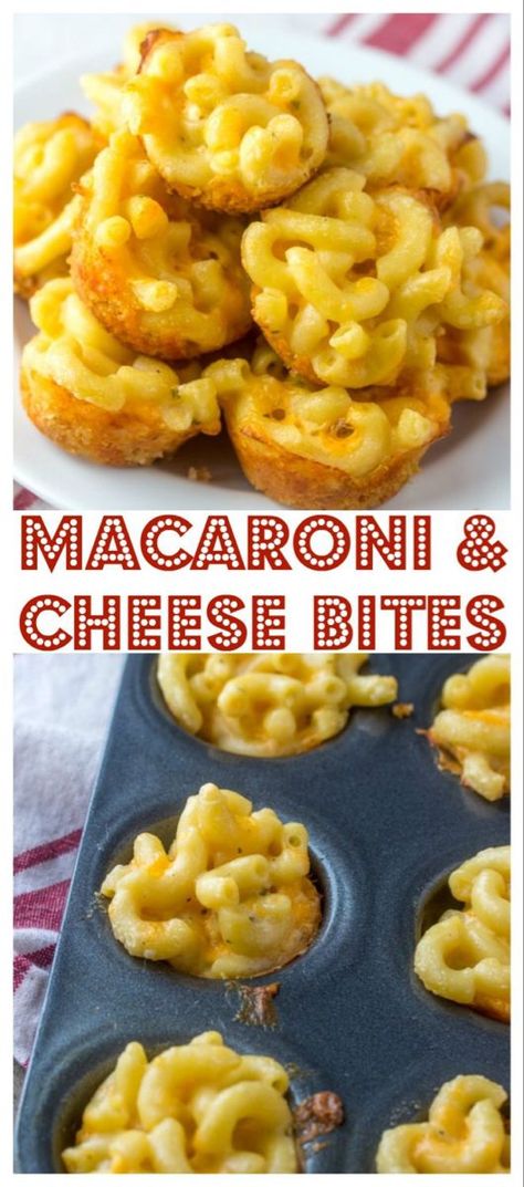 Macaroni And Cheese Bites, Macaroni Cheese Bites, Fingerfood Recipes, Cheesy Mac, Bowl Party Food, Cheese Baked, Game Day Appetizers, Appetizers Easy Finger Food, Quick And Easy Appetizers