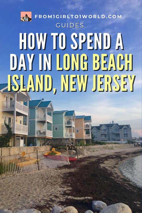 Pastel colored beach houses are shown aside the shoreline of Long Beach Island, New Jersey Long Beach Island Nj, Lbi New Jersey, Outdoor Blog, Long Beach Island New Jersey, Resort Island, Couples Weekend, Places In Usa, Inspiring Places, Beach Haven