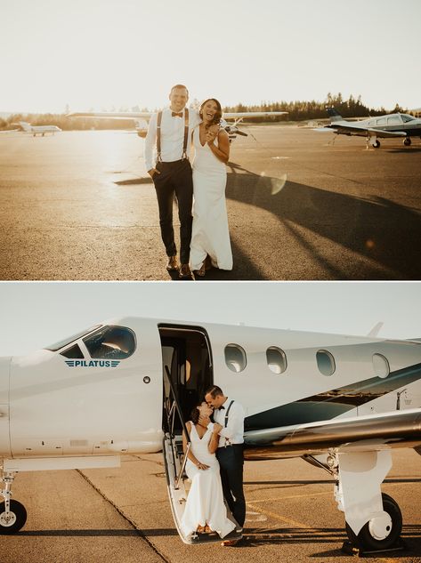 Airplane Hanger Wedding, Pilot Wedding, Airport Wedding, Hangar Wedding, Airplane Wedding, Aviation Wedding, Kylie Morgan, Spring Elopement, Mccall Idaho