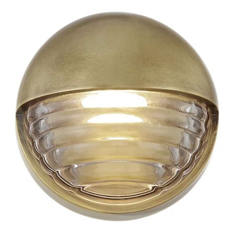 Palais Round LED Wall Sconce by Alora Lighting at Lumens.com Wall Vanity, Laurel Canyon, Lighting Concepts, Ribbed Glass, Gus Modern, Modern Fan, Bath Vanity Lighting, Brass Frame, Bath Vanity