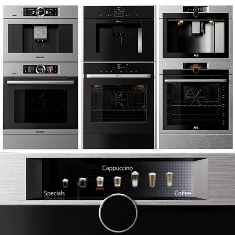 BOSCH, NEFF and AEG double oven and coffee maker collection Neff Oven, Double Oven Kitchen, Miele Appliances, Kitchen Machine, Steam Oven, Single Oven, Automatic Coffee Machine, Double Oven, Oven Cooking