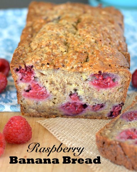 Raspberry Banana Bread, Banana Bread Honey, Banana Bread Easy Moist, Raspberry Banana, Whole Wheat Banana Bread, Strawberry Banana Bread, Delicious Banana Bread Recipe, Banana Nut Muffins, Breakfast Ingredients