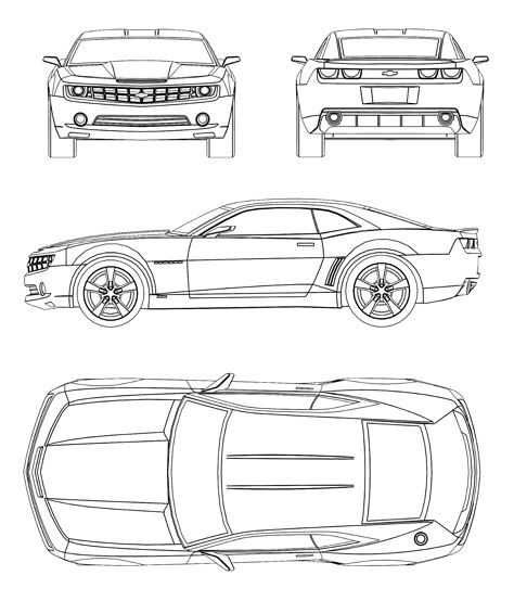 Car Reference For 3d Modeling, Chevrolet Camaro Drawing, Car Blueprint 3d Modeling, Car Blue Print, Mustang Blueprint, Camaro Drawing, Chevrolet Camaro Art, Vehicle Blueprint, Cars Blueprints