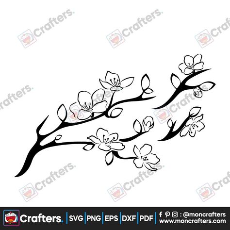 Tree Branch With Flowers, Cherry blossoms SVG, Sakura cricut, digital cut file for htvvinyldecaldiyplottervinyl cuttercraft cutter Check more at https://moncrafters.com/product/tree-branch-with-flowers-cherry-blossoms-svg-sakura-cricut-digital-cut-file-for-htvvinyldecaldiyplottervinyl-cuttercraft-cutter/ Cherry Blossom Svg, Branch With Flowers, Japanese Flowers, Flower Svg, Tree Drawing, Trending Svg, Cherry Blossom Tree, Scan And Cut, Plum Blossom