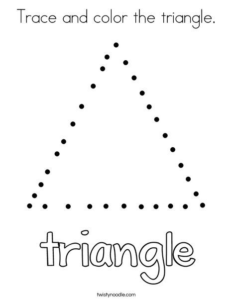 Trace and color the triangle Coloring Page - Twisty Noodle The Triangle, Triangle Preschool, Triangle Craft, Shapes Activities Preschool Worksheets, Triangle Crafts For Toddlers, Triangle Coloring Page, Triangle Worksheets Kindergarten, Triangle Tracing, Triangle Prek Activities