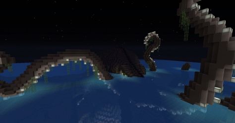 Minecraft Kraken Build, Minecraft Tentacle, Minecraft Octopus Build, Minecraft Kraken, Minecraft Octopus, Minecraft Tropical, Hogwarts Minecraft, Underwater Base, Interactive Storytelling