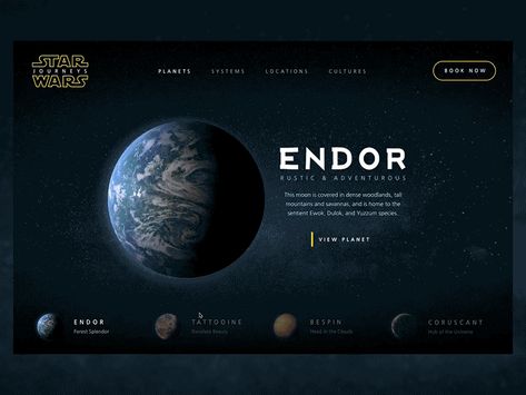 Star Wars Journeys by Scott Preavy Stars Space, Star Wars Graphic Design, Space Website, Ui Design Website, Portfolio Web Design, 카드 디자인, Site Internet, Web Inspiration, Web Layout Design