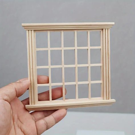 1:12 Dollhouse Window Frame Model Dollhouse Mini Square - Temu Diy Window Frame, Window Model, Miniature Window, Dollhouse Windows, Square Windows, Miniature Ideas, Faux Window, Wood Art Projects, Window Furniture