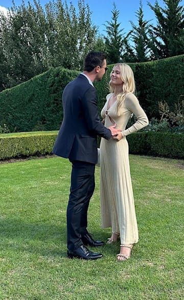 Princess Diana's niece Lady Eliza Spencer stuns in cut-out dress during wedding celebrations | HELLO! Kitty Spencer Royal Wedding, Lady Amelia Spencer, Amelia Spencer, Eliza Spencer, Lady Eliza Spencer, Princess Diana Niece, Lady Spencer, Sunkissed Makeup, Kitty Spencer